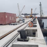 Namport – quay wall with fenders and bollards installed 2