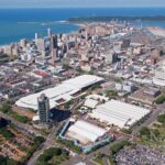 Aerial view of Durban ICC and harbour entrance