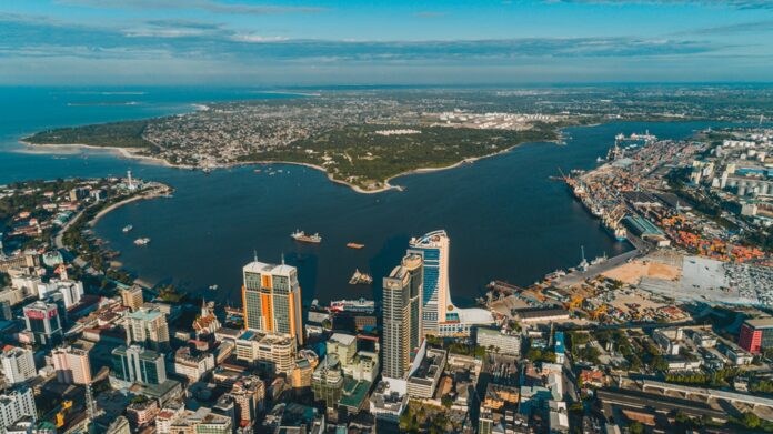 Aerial view of Dar es Salaam, Tanzania