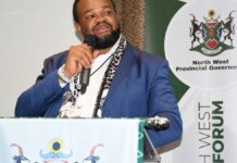 Mr. Kabelo Mafokwane, Acting CEO of North West Development Corporation, speaking at the Investment Forum.