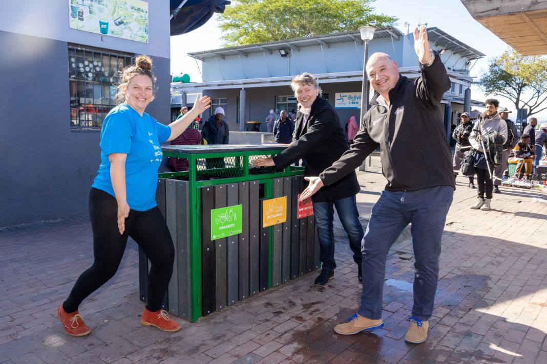 Left to right: Candice Mostert - Waste Project Manager, Warren Hewitt - CEO GTP and Alderman James Vos. Photographer: Johann Botha